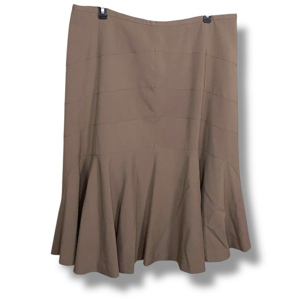 Size 14 East 5th Beige Khaki Skirt Neutral Classic Academia Office Knee Length